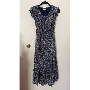 Universal Thread Navy Blue Floral Maxi Dress